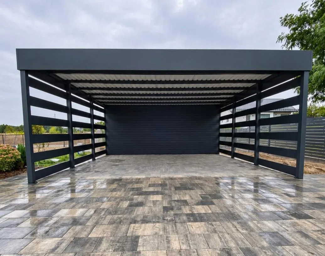 Realizacja Perglasso — dwustanowiskowy carport aluminiowy
